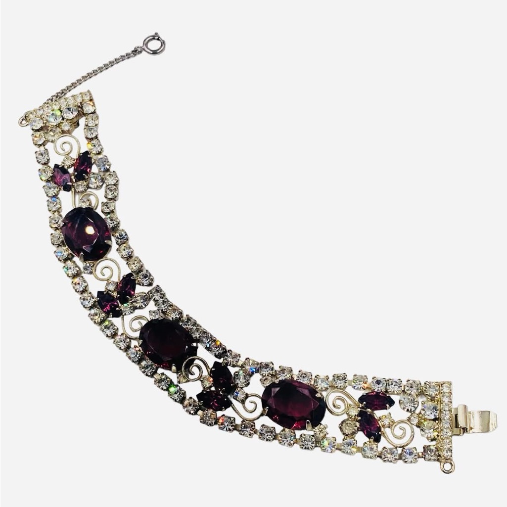 Fabulous Hard To Find Verified Juliana Purple Flat Link Bracelet 379$